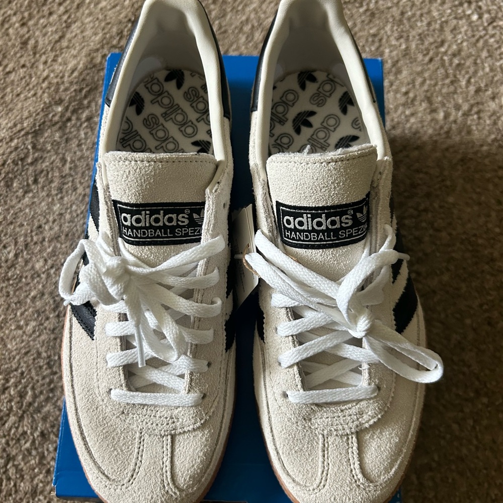 Adidas Handball Spezial Cream and Black Sneakers